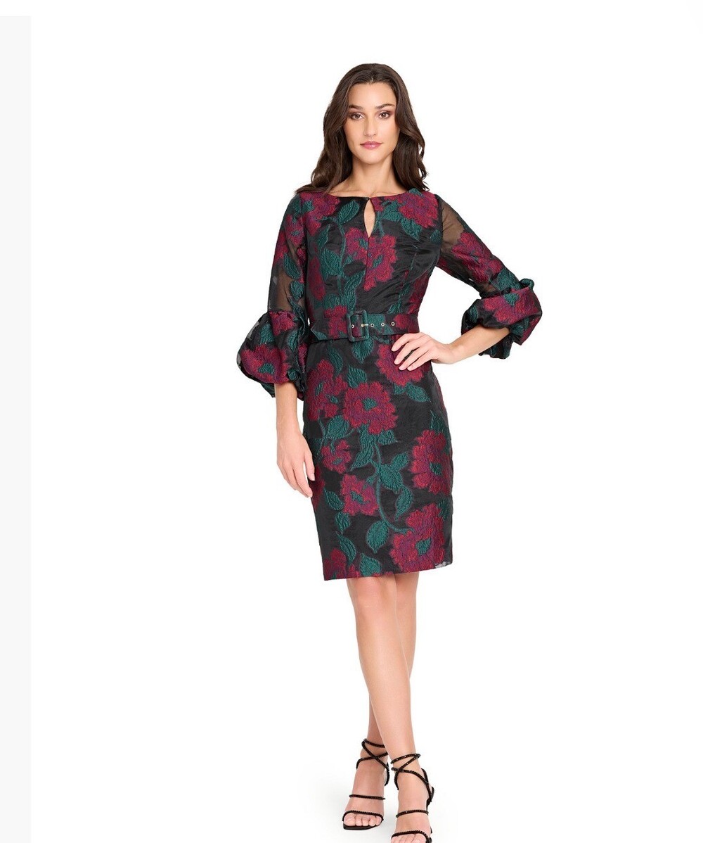 New Tahari ASL Women's Belted Slim Puff Cuffs Dress sz 6